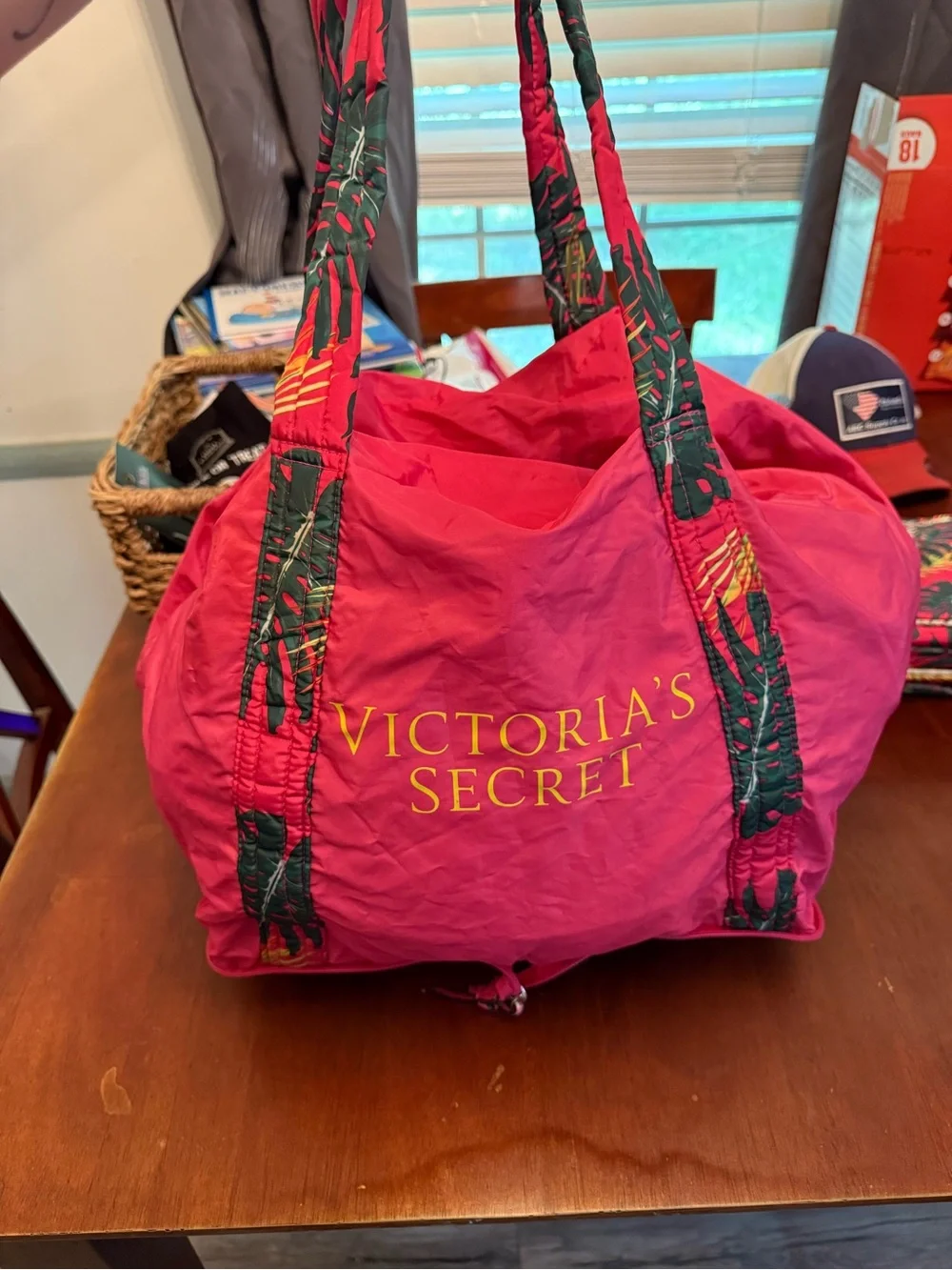 Victoria’s Secret Tropical Palm Foldable Travel Tote + Hanging Organizer